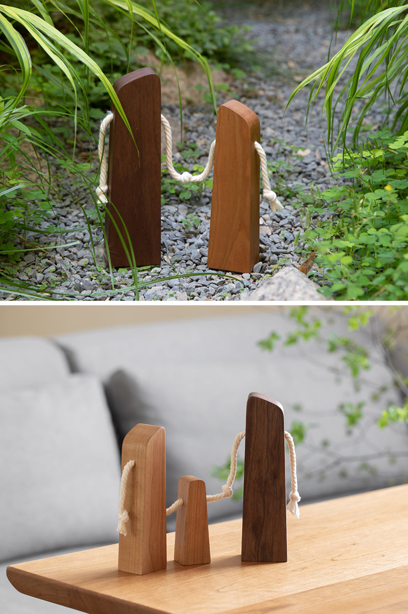 Wooden Sculpture Representing a Family or Couple