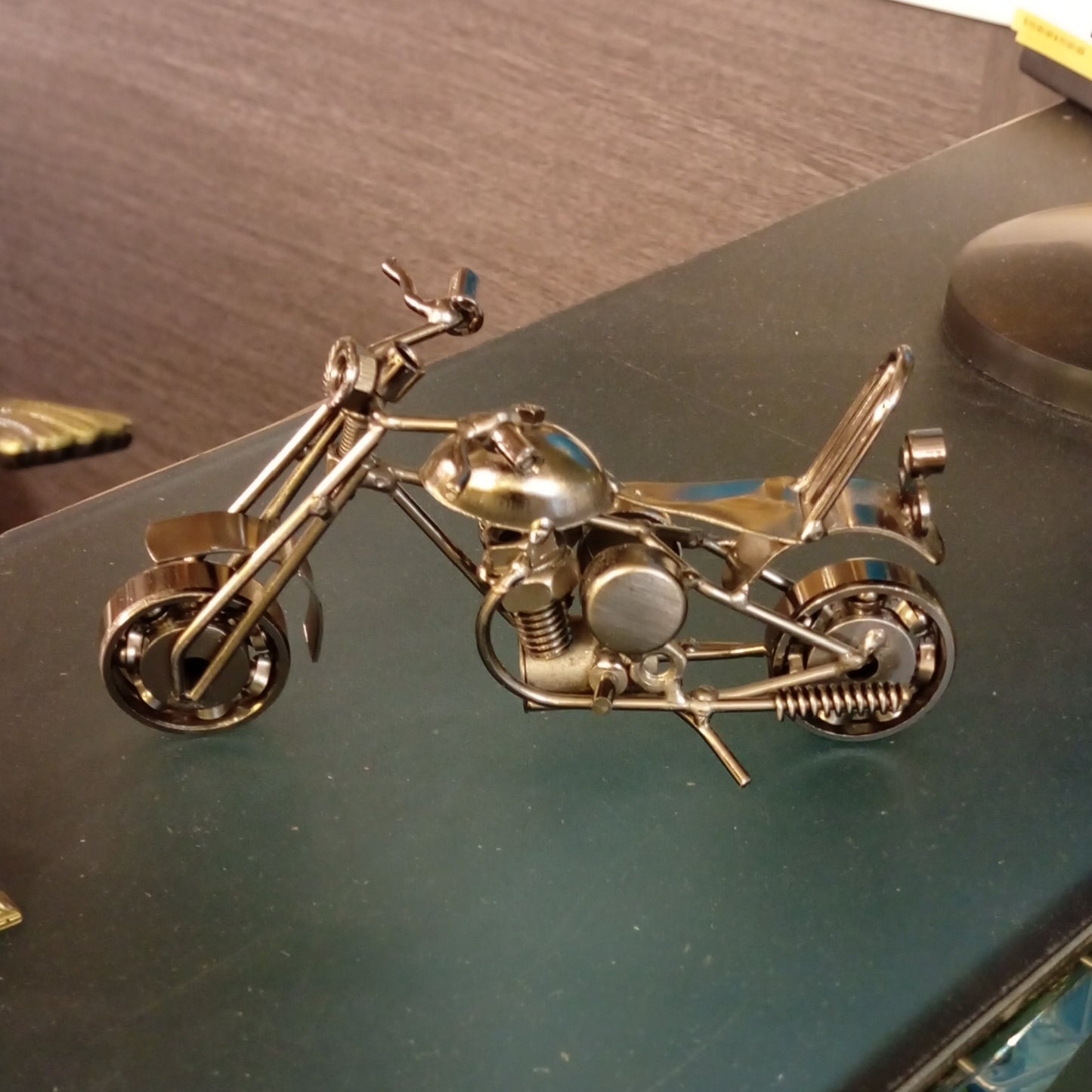 Metal Model of Harley-Davidson Bike, Vintage-Style Motorcycle