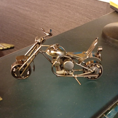 Metal Model of Harley-Davidson Bike, Vintage-Style Motorcycle